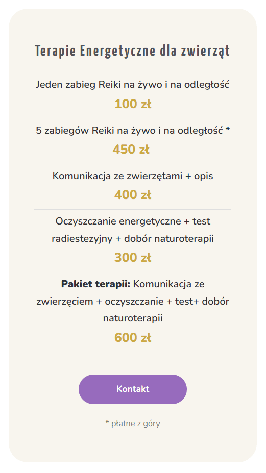 reiki dla zwierząt